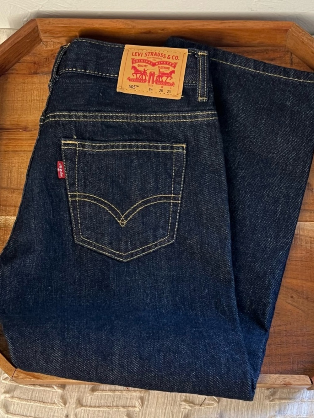 Levi's Boys' 505 Regular Fit Jeans Size 8 Husky 28 X 23